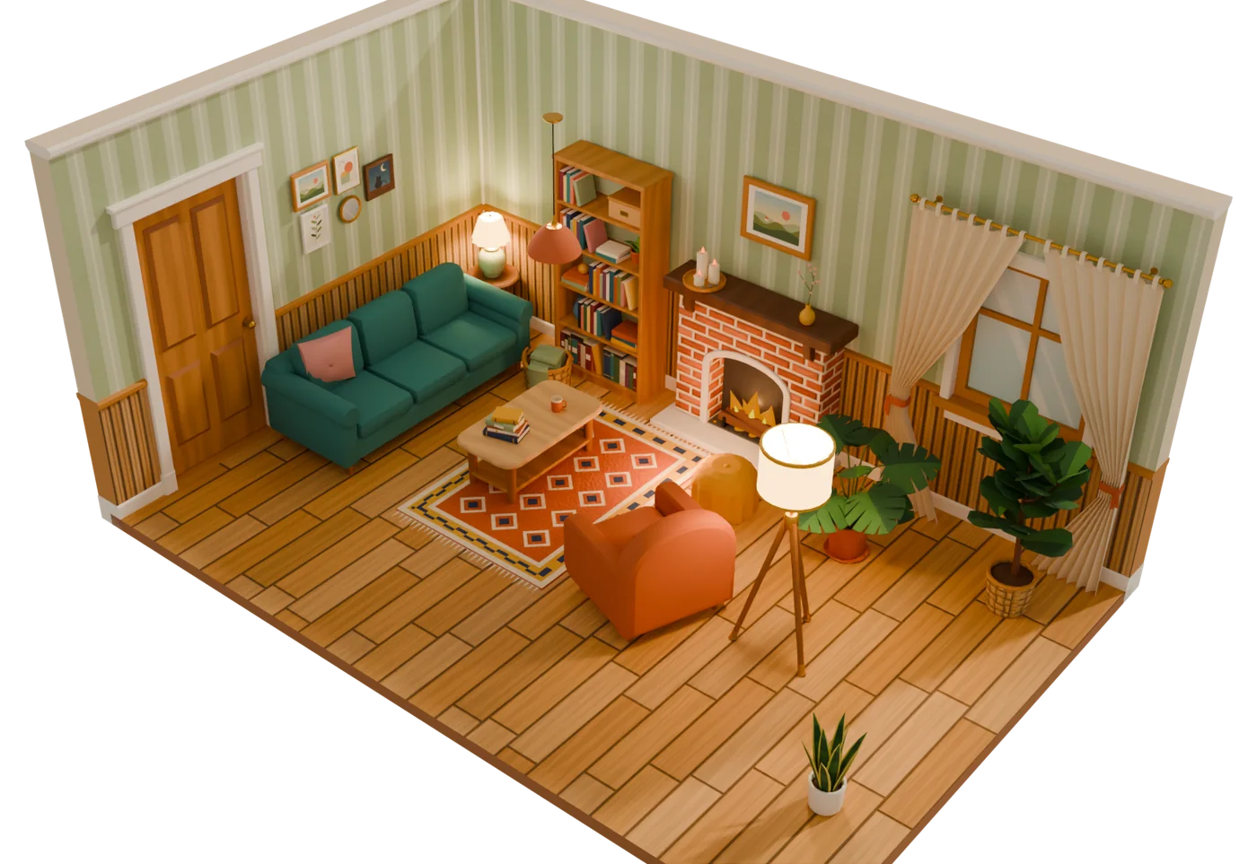 Living room cut-away
